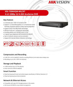 Dvr Hikvision 4 Canales 2K Hasta 4MP iDS-7204HQHI-M1/XT - GRUPO CONTROL - iDS-7204HQHI-M1/XT - GRABADOR