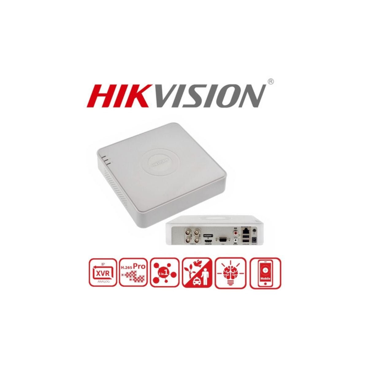 DVR Hikvision Ds - 7104hghi - m1 4ch Full Hd 4tb. - GRUPO CONTROL - DS-7104HGHI-M1 - GRABADOR