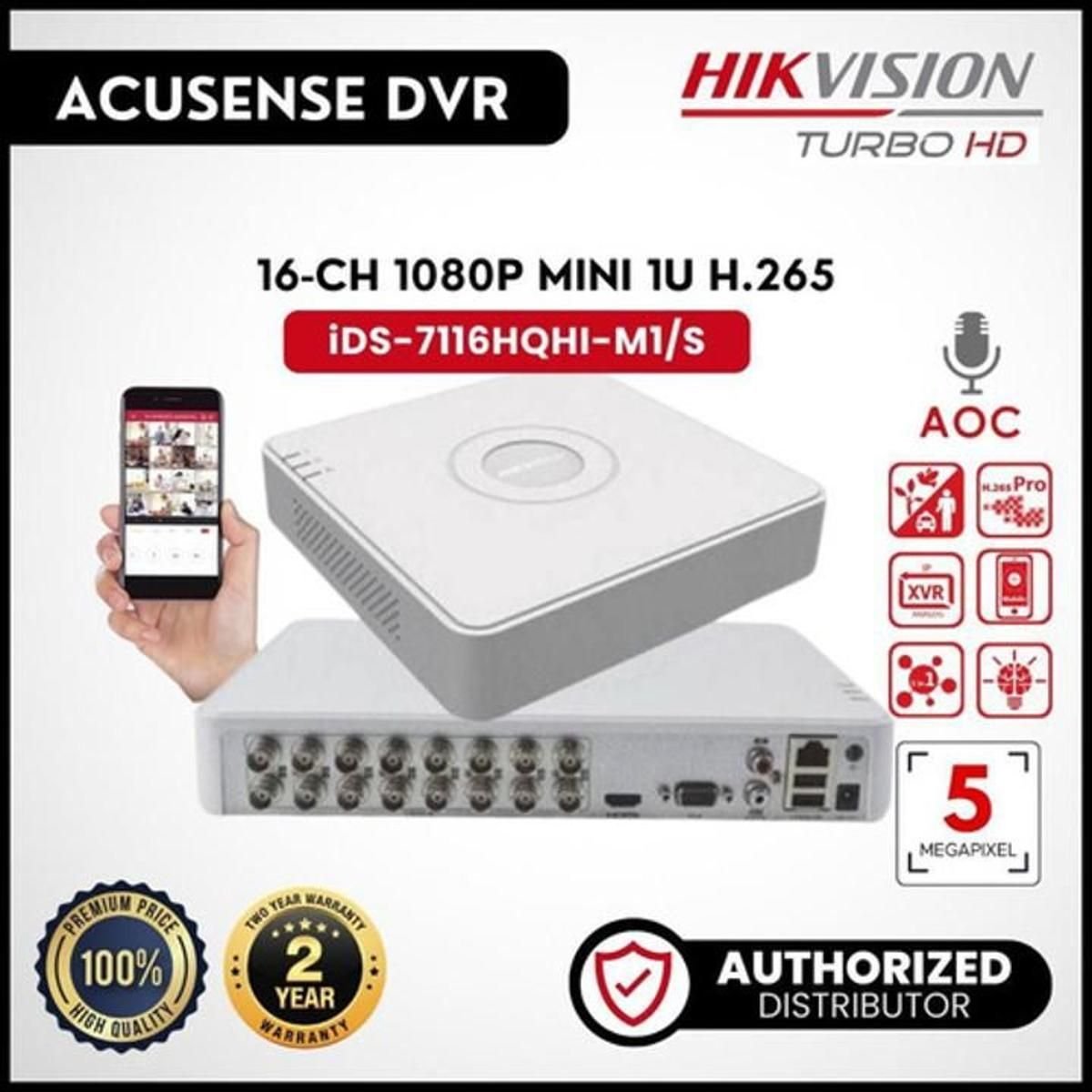 Dvr Mini Hikvision 16 Canales 1080p Lite hasta 2MP 1 Sata DS-7116HGHI-M1 - GRUPO CONTROL - DS-7116HGHI-M1 - GRABADOR