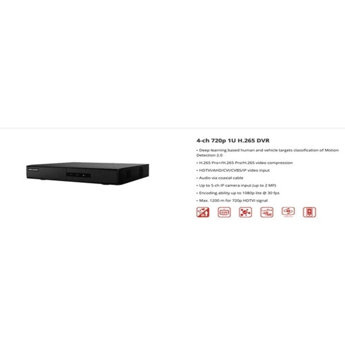 Grabadora DVR Hikvision DS - 7204HGHI - M1 4 Canales 5 en 1 - GRUPO CONTROL - DS-7204HGHI-M1 - GRABADOR