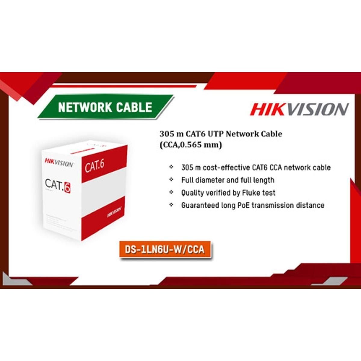 Hikvision Cable UTP Cat6e 305mts - GRUPO CONTROL - DS-1LN6U-G - CABLE DE RED
