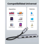 HUB Adaptador Ugreen USB - C a USB - A 3.0 de 4 puertos 5Gbps - GRUPO CONTROL - CM219-70336 - HUB