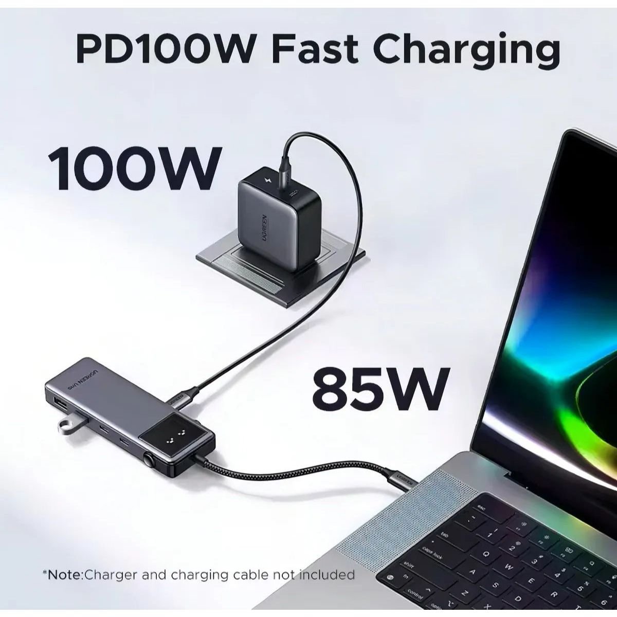 Hub UGREEN USB - C 6 Puertos 4K 60HZ HDMI 100W 10 Gbps Pantalla Led - GRUPO CONTROL - CM888-35998 - HUB