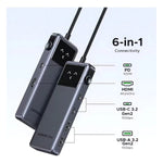 Hub UGREEN USB - C 6 Puertos 4K 60HZ HDMI 100W 10 Gbps Pantalla Led - GRUPO CONTROL - CM888-35998 - HUB