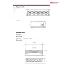 Switch Hikvision 5 Puertos 10/100 DS-3E0105D-O