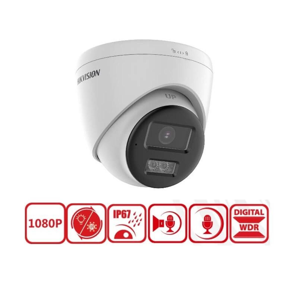 Cámara Hikvision Domo 2MP Audio 2.8mm Exterior DS-2CE78D0T
