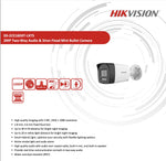Cámara Hikvision Bala 2MP Color Audio 2.8mm DS-2CE16D0T