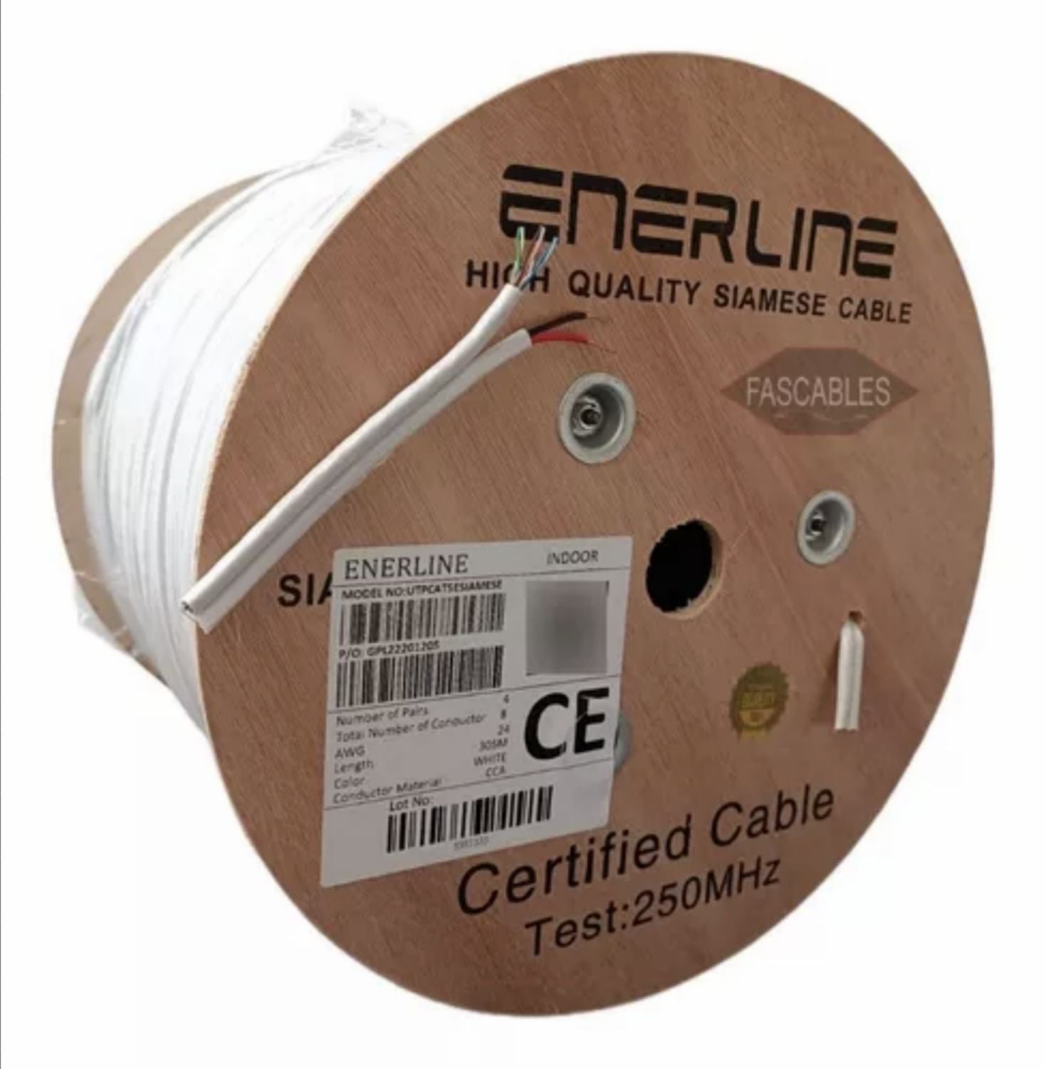 Bobina de Cable 305m Siamés Enerline UTP CAT5 Aleación cobre