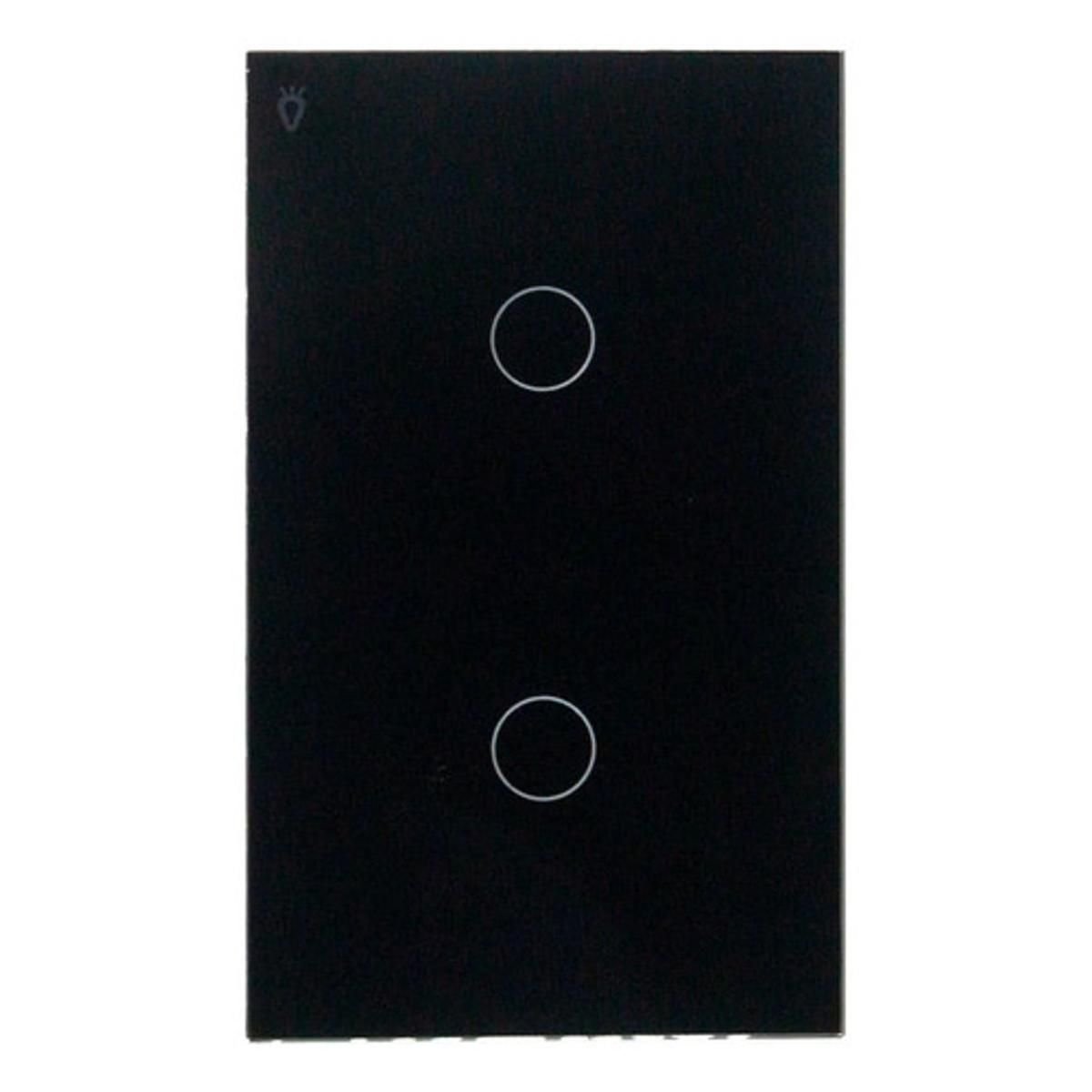 Interruptor Doble WiFi Inteligente Control Iluminación Alexa - GRUPO CONTROL - SR-SC02-BLACK - DOMOTICA
