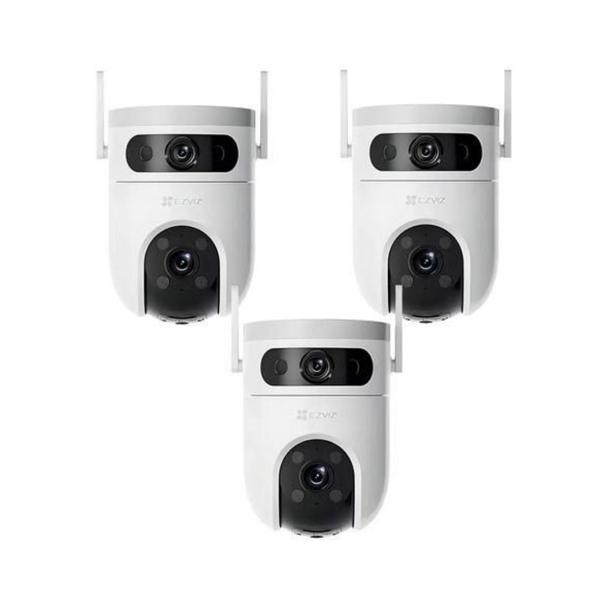 Kit 3 Cámaras Seguridad Wifi H9c Lente Doble Exterior Ezviz Color Blanco - GRUPO CONTROL - CS-H9c-R100-8H33WKFL-3P -