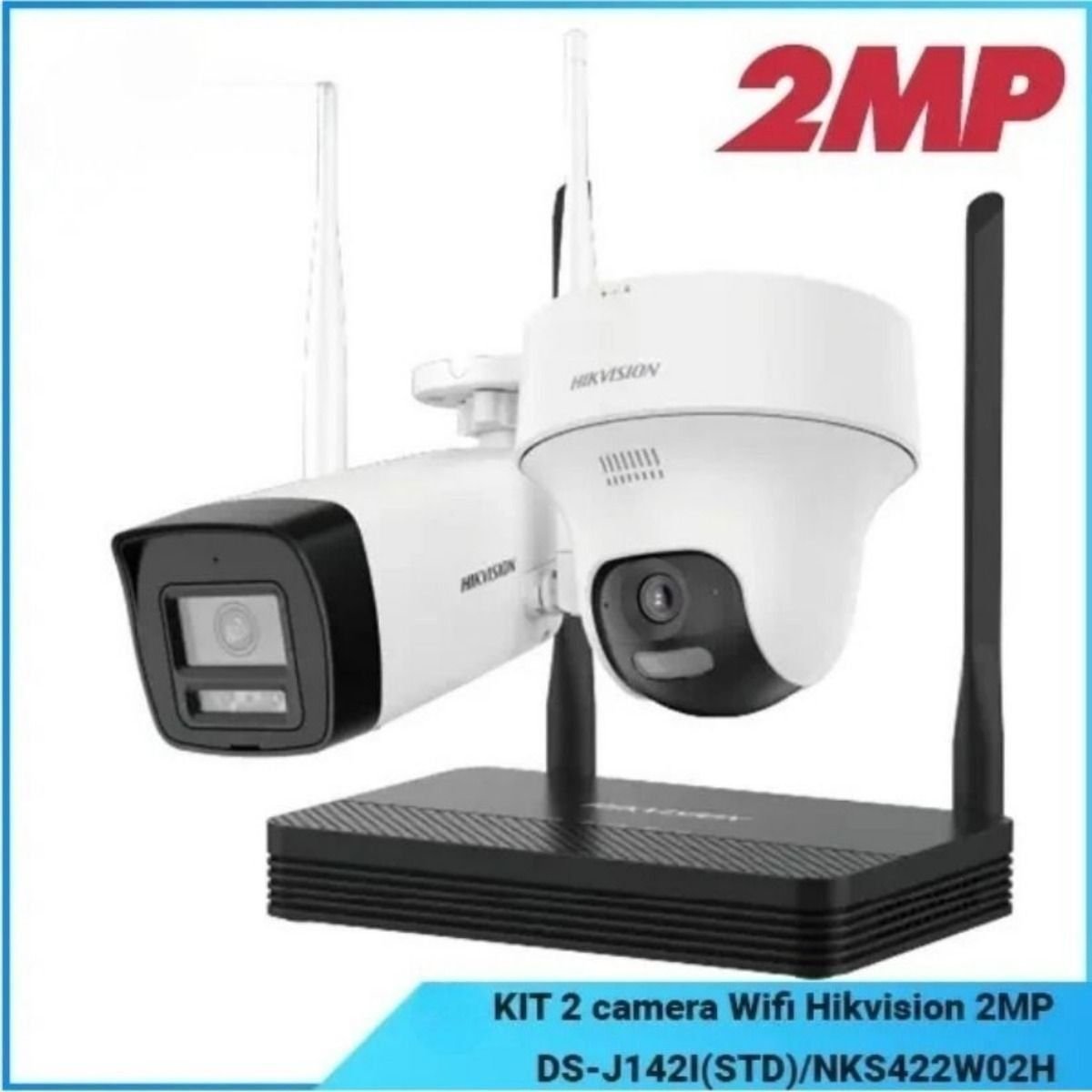 Kit Seguridad Hikvision Nvs 2mp+Turret+DomoWifi J142I/NKS422 - GRUPO CONTROL - DS-J142I(STD)/NKS422W02H - KIT DE CAMARAS