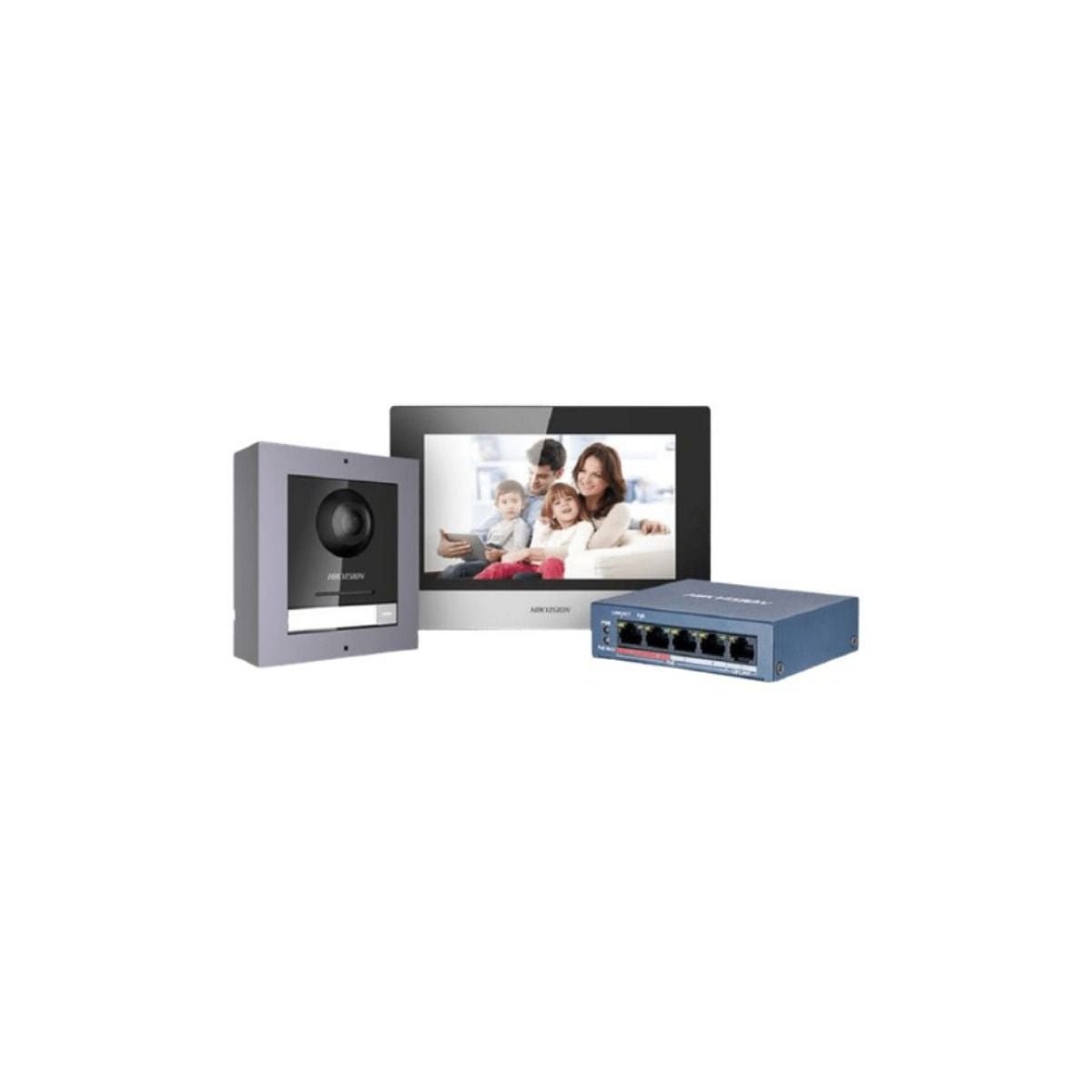 Kit Videoportero Hikvision DS - KIS602 Pantalla 7" PoE - GRUPO CONTROL - DS-KIS602 - VIDEOPORTERO