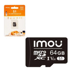 MicroSD Imou 64GB Clase 10 U3 V30 Alta Velocidad ST2 - 64 - S1 - GRUPO CONTROL - ST2-64-S1 - MICRO SD