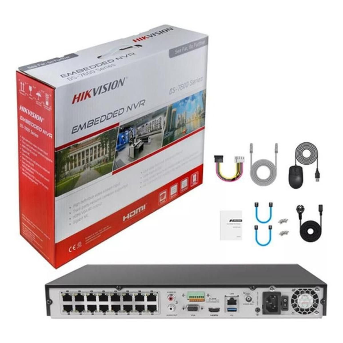 Nvr Hikvision 16 canales hasta 12MP 16 puertos Poe 160mbps DS - 7616NXI - I2/16P/S - GRUPO CONTROL - DS-7616NXI-I2/16P/S - GRABADOR