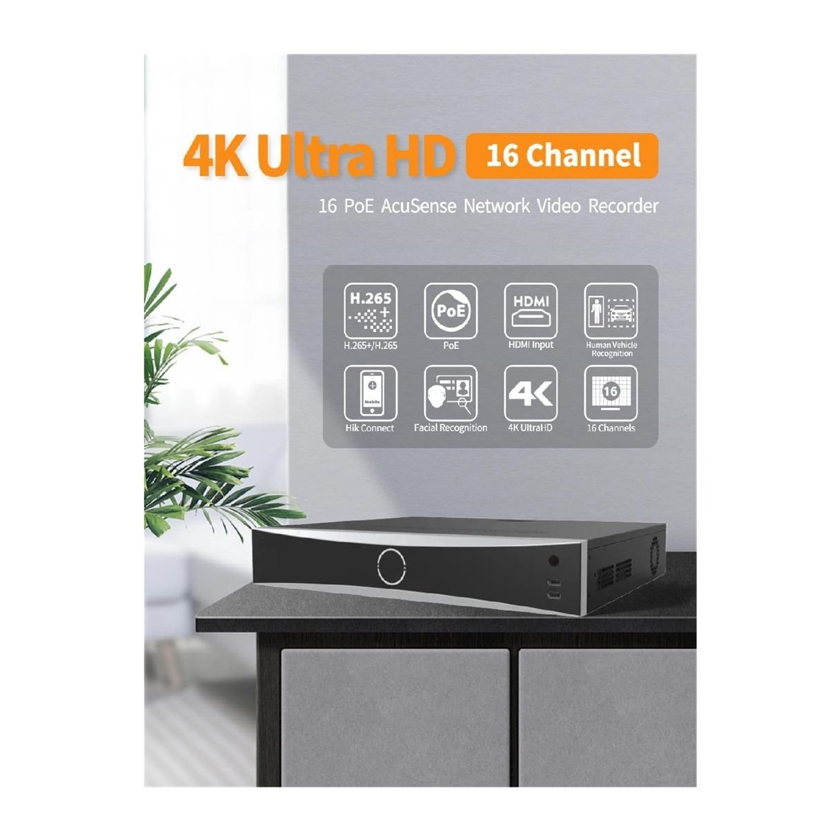 NVR Hikvision 16 Canales PoE AcuSense 12MP DS - 7716NXI - I4/16P/S(STD) - GRUPO CONTROL - DS-7716NXI-I4/16P/S(STD) - GRABADOR