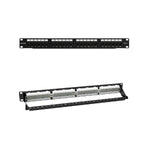 Patch Panel sin Blindaje Cat6 de 24 puertos Vacios, 1U. - GRUPO CONTROL - DS-1CP6U24-1U/Black - CABLEADO