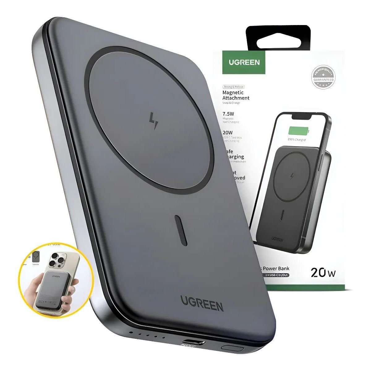 Power Bank UGREEN 10000mAh MagSafe 15W 20W | PB561 - GRUPO CONTROL - PB561-25919 - POWERBANK