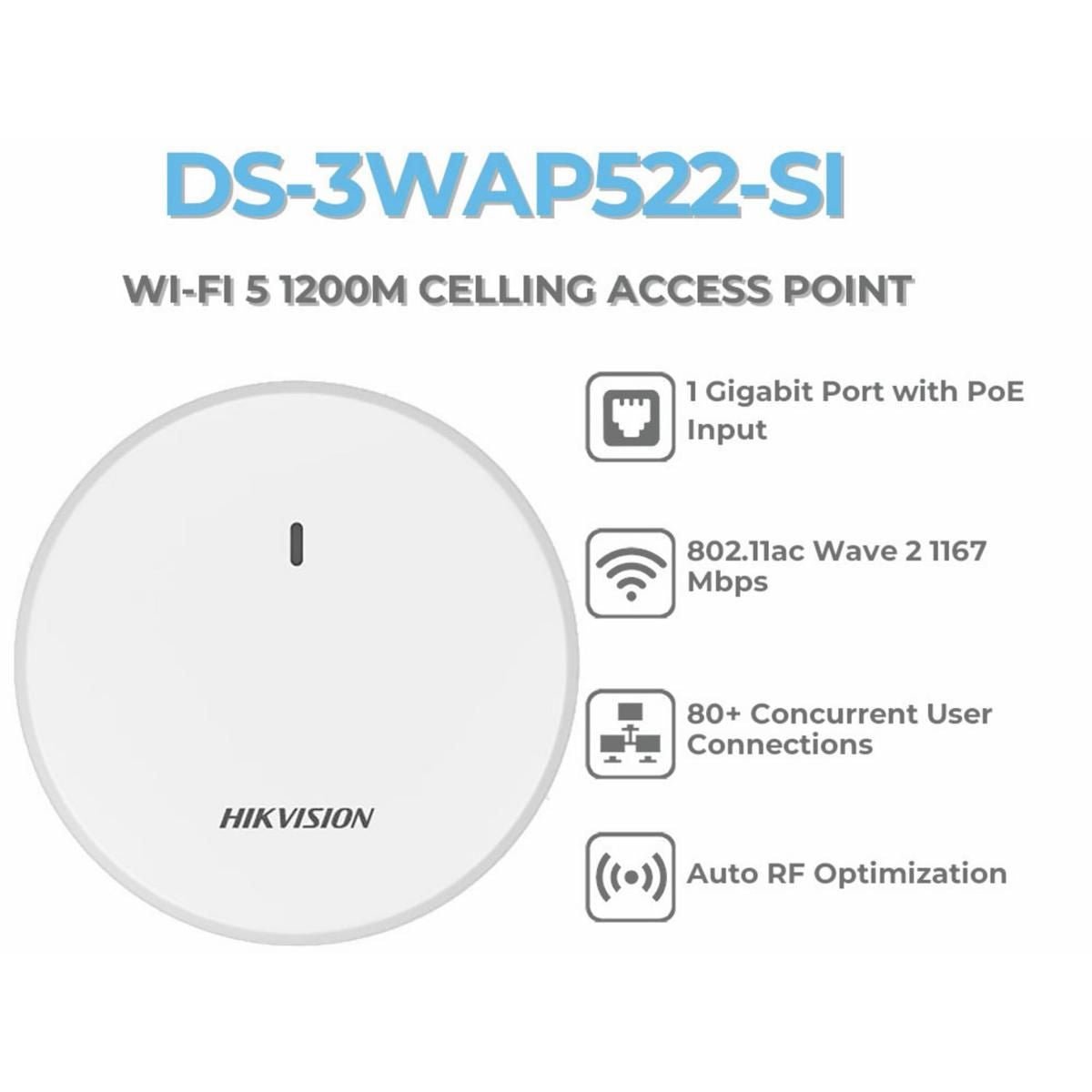 Punto Acceso Hikvision Wifi AC1200 Interior PoE DS - 3WAP522 - GRUPO CONTROL - DS-3WAP522-SI - ACCESS POINT