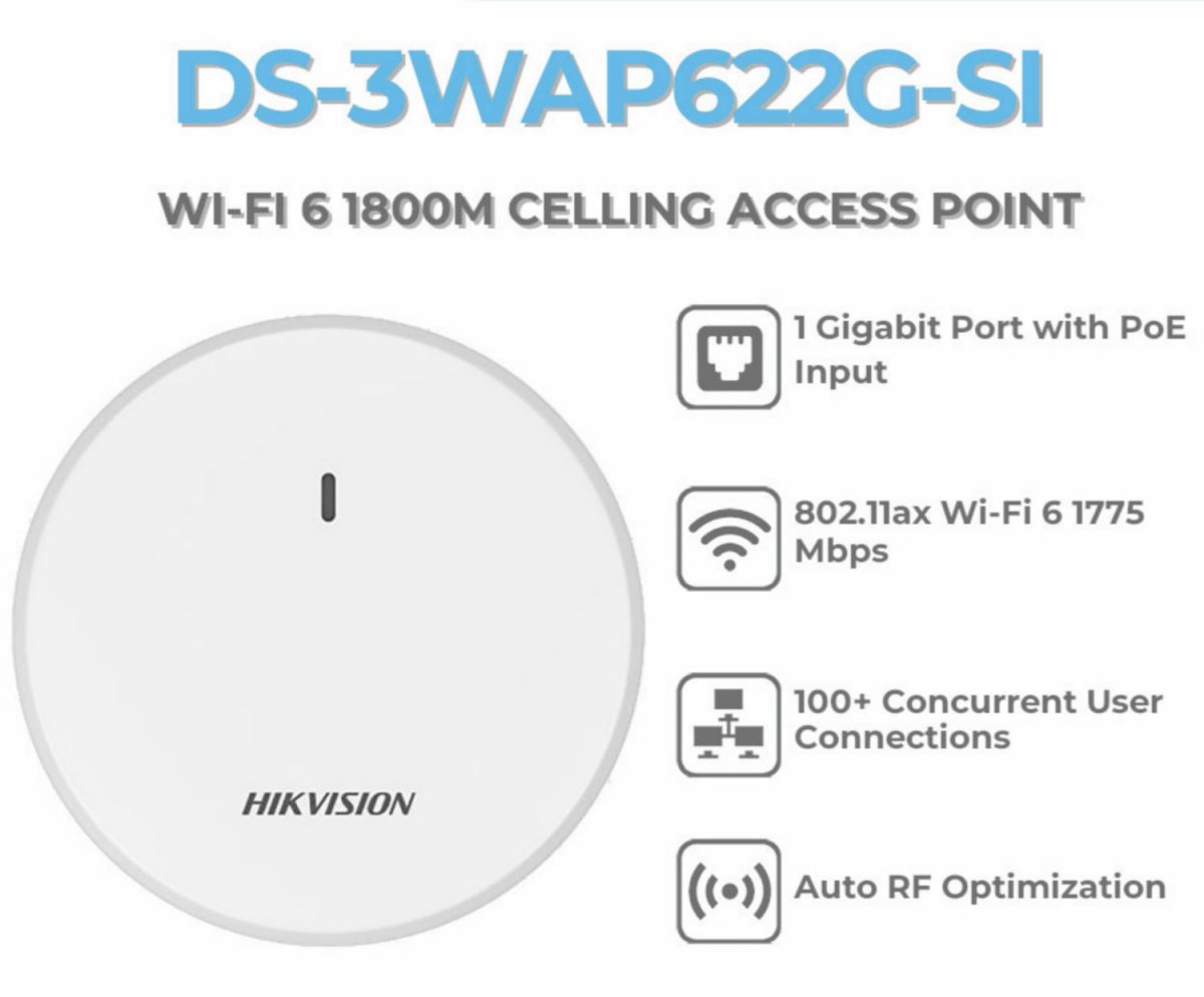 Punto de Acceso Hikvision WiFi Doble Banda Omnidireccional - GRUPO CONTROL - DS-3WAP622G-SI - ACCESS POINT