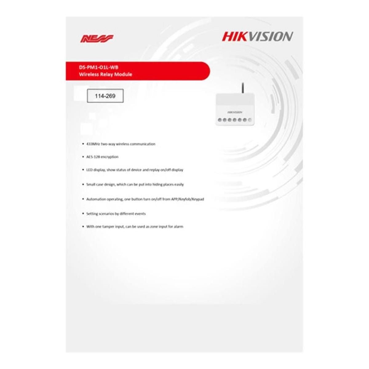 Relevador Inalámbrico Hikvision Ax Pro - GRUPO CONTROL - DS-PM1-O1L-WB - ALARMA