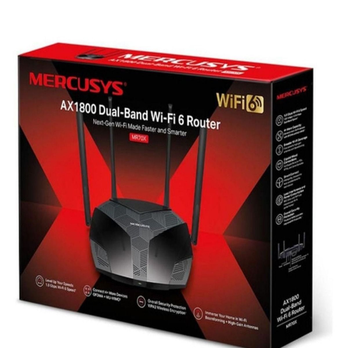 Router Inalámbrico Mercusys MR70X Wifi 6 Doble Banda AX1800 - GRUPO CONTROL - MR70X - ROUTER