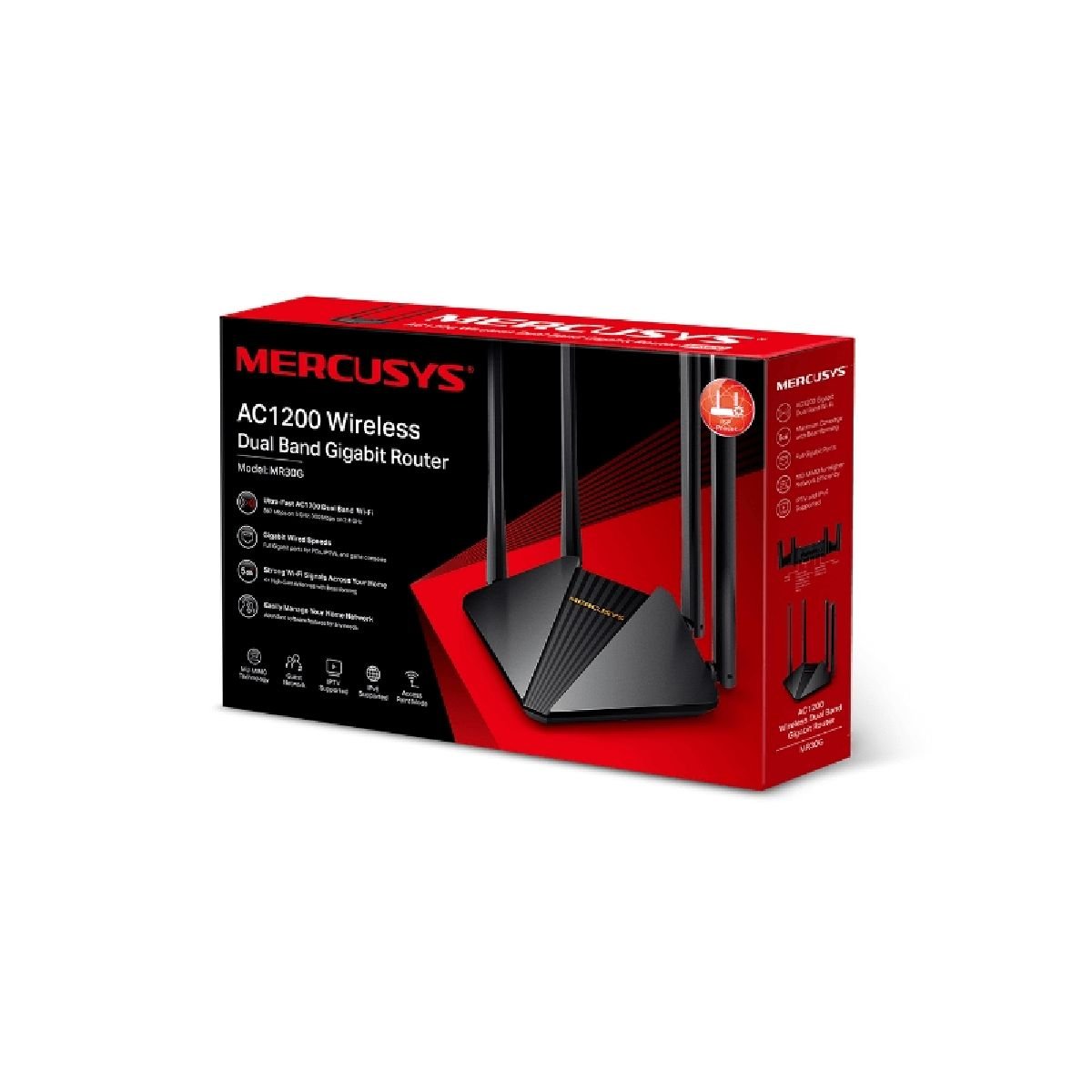 Router Mercusys MR30G Doble Banda Ac1200 Gigabit - GRUPO CONTROL - MR30G - ROUTER