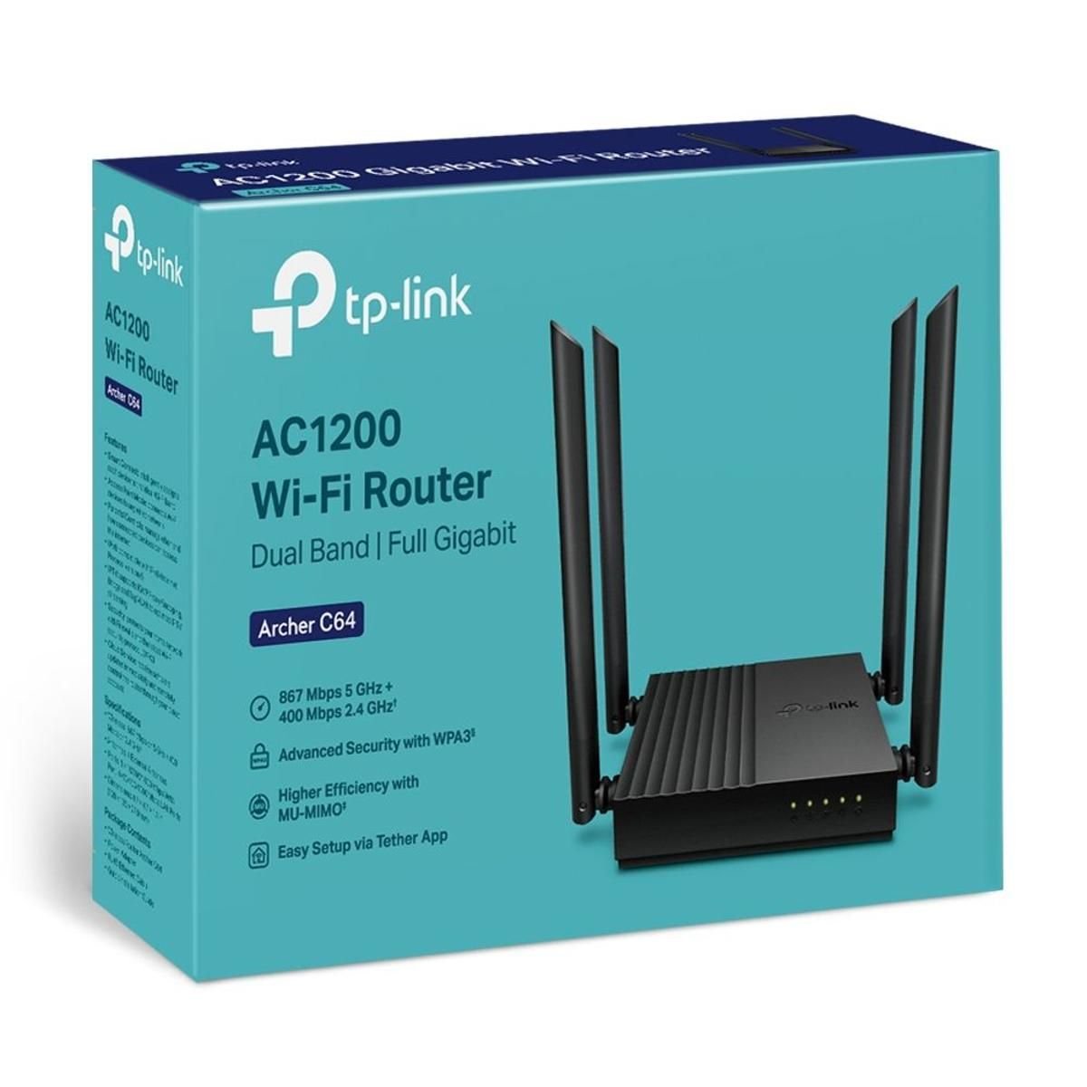 Router Tp Link Doble Banda Gigabait 4 Antenas Archer C64 - GRUPO CONTROL - ARCHERC64 - ROUTER