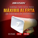 Sirena Hikvision DS - PS3001 Cableada Exterior 120 dB 12 V DC - GRUPO CONTROL - DS-PS3001 - ALARMA