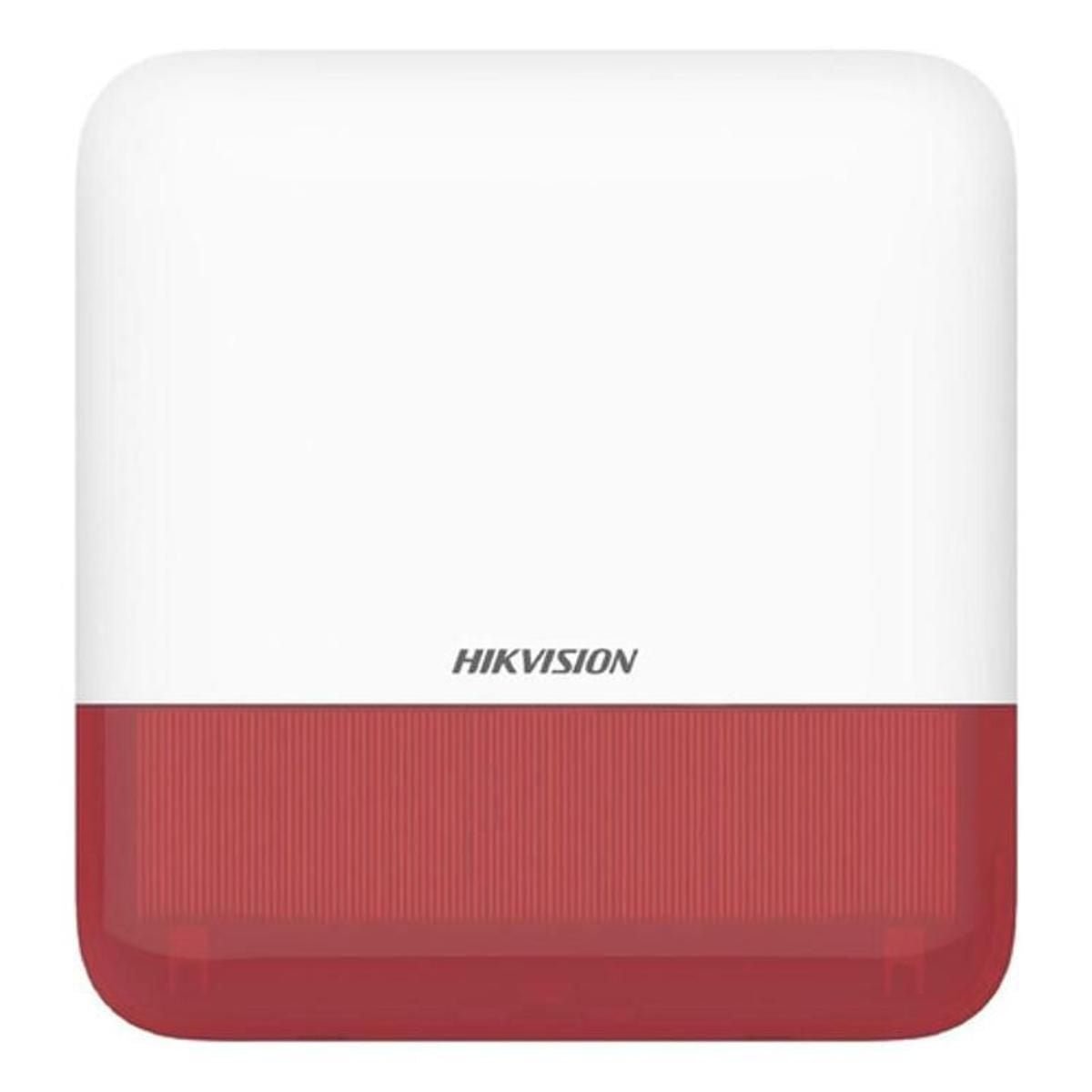 Sirena Inalámbrica Hikvision Axpro Con Estrobo Rojo Para Ext - GRUPO CONTROL - DS-PS1-E-WB/R - ALARMA