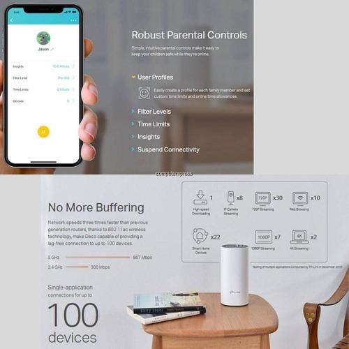 Sistema Wifi En Malla Para La Casa Tp - link Deco E4 (2 - pack) - GRUPO CONTROL - DECOE4(2PACK) - ROUTER