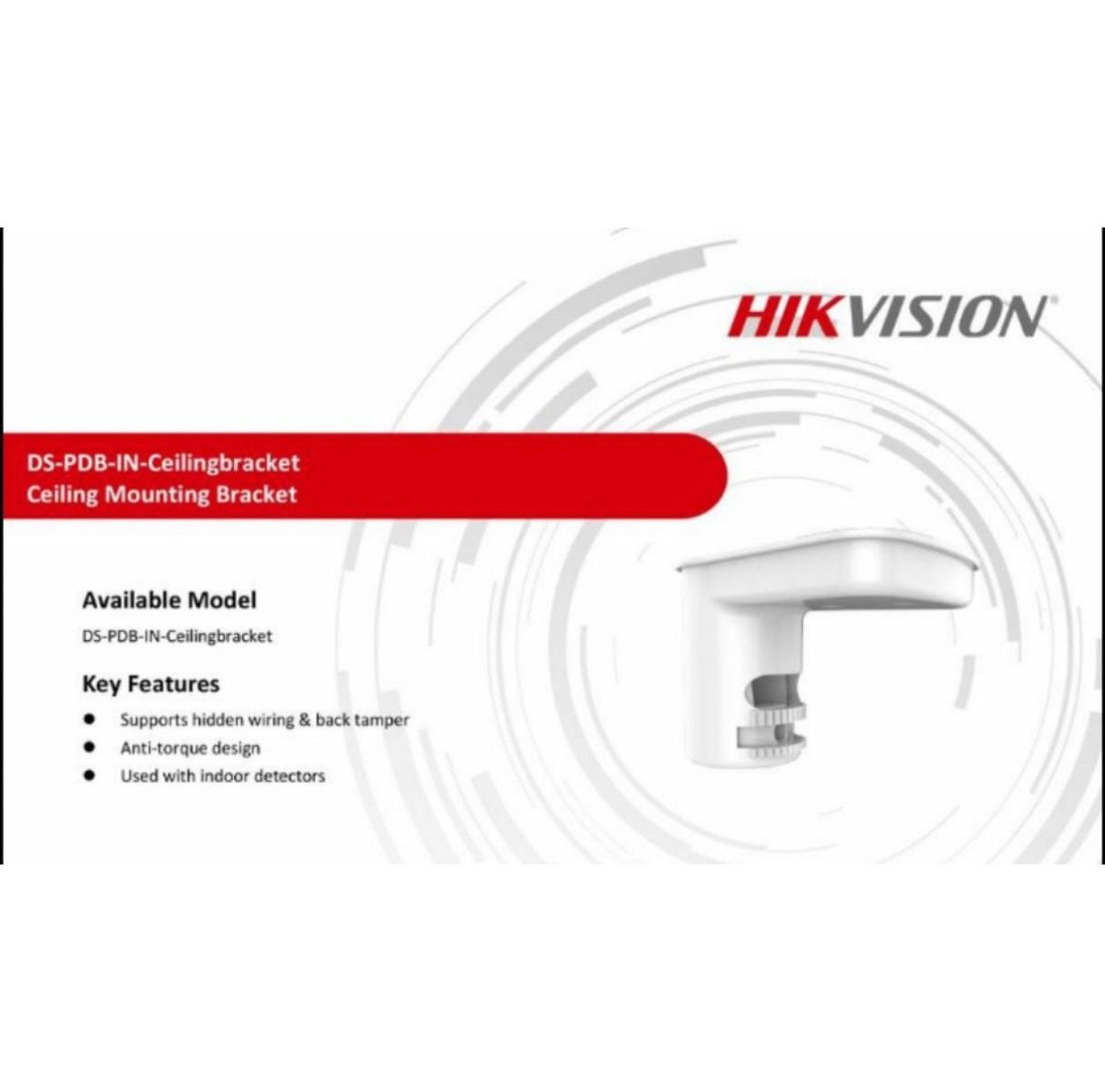 Soporte Techo Sensor Hikvision AX PRO DS - PDB - IN - Ceiling - GRUPO CONTROL - DS-PDB-IN-Ceilingbracket - SOPORTE PARA CAMARAS