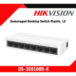 Switch 8 Ethernet 10/100 Mbps - GRUPO CONTROL - DS-3E0108D-E - SWITCH