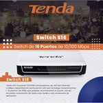 SWITCH DE ESCRITORIO 16 PUERTOS 10/100 MBPS PROTECCION 6KV - GRUPO CONTROL - S16 - SWITCH