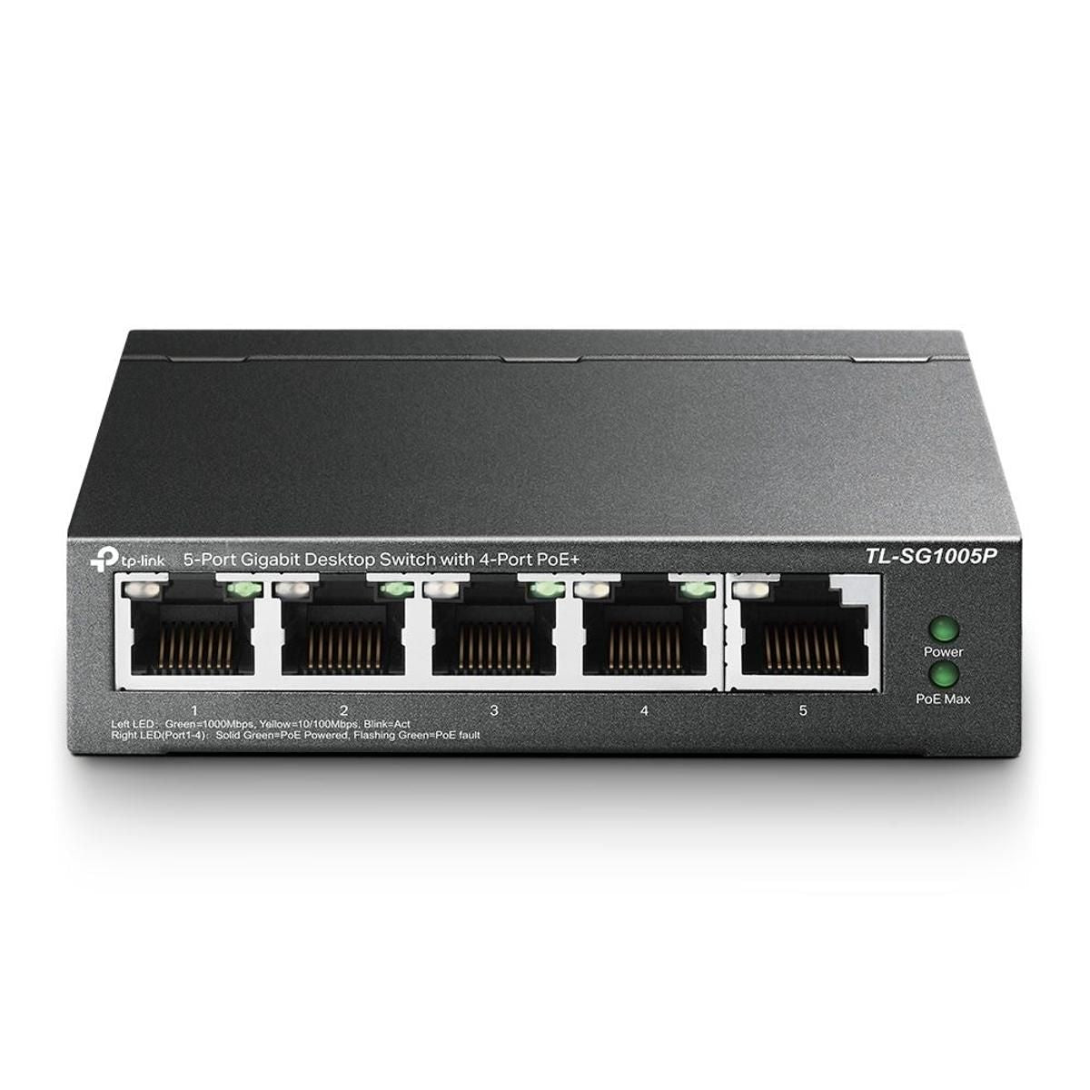 Switch de Escritorio Tp Link de 5 Puertos Gigabait PoE - GRUPO CONTROL - TL-SG1005P - SWITCH