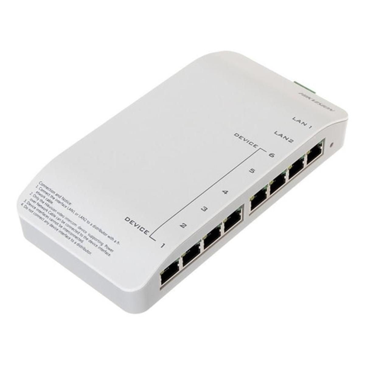 Switch de VideoPortero Hikvision DS - KAD606 6 Canales PoE - GRUPO CONTROL - DS-KAD606 - SWITCH