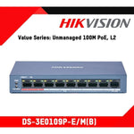 Switch Hikvision PoE 9 Puertos 3E0109P - E/M(B) - GRUPO CONTROL - DS-3E0109P-E/M(B) - SWITCH