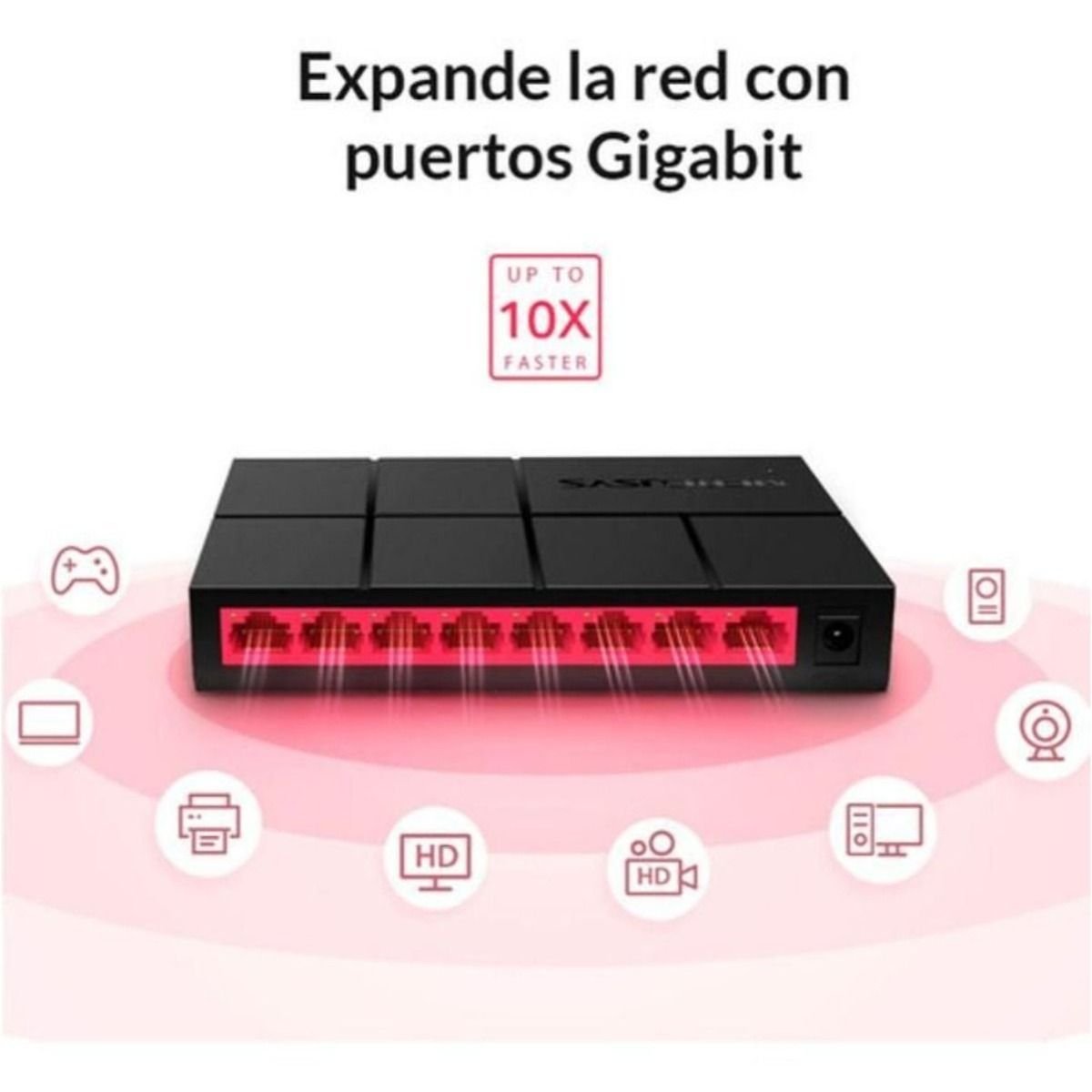 Switch Mercusys Ms108g Serie Litewave - GRUPO CONTROL - MS108G - SWITCH