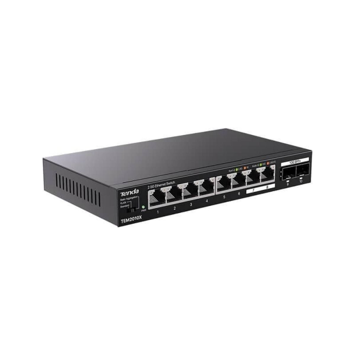 SWITCH TENDA 8 PUERTOS 2.5 GIGABIT +2 PUERTOS SFP 10 GIGABIT+SLOTS - GRUPO CONTROL - TEM2010X - SWITCH