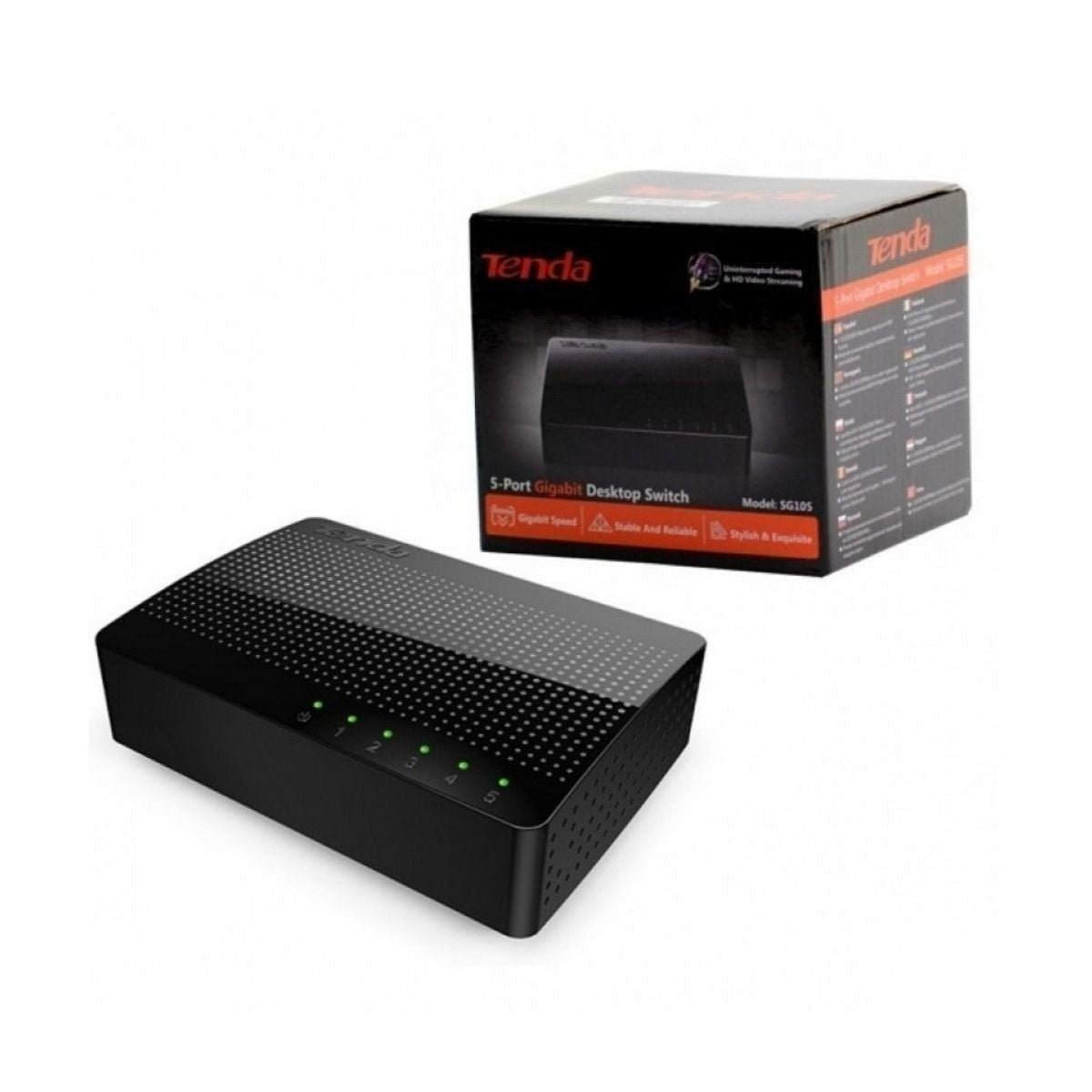 SWITCH TENDA GIGABIT 5 PUERTOS PLASTICO - GRUPO CONTROL - SG105 - SWITCH