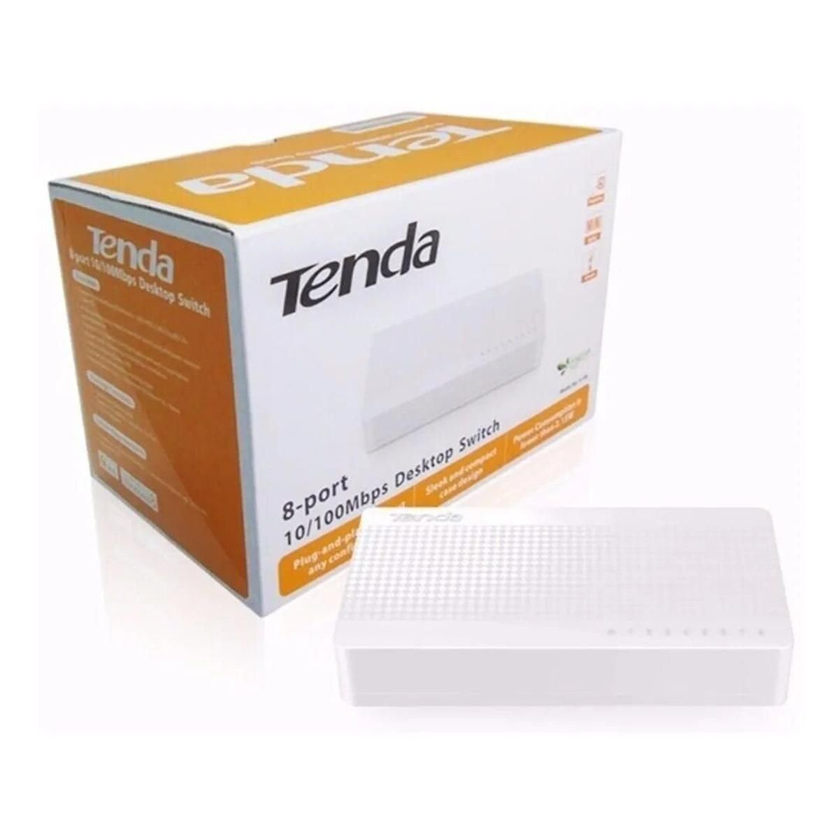 Switch Tenda S108 8 Puertos 10/100 Mbps Sobremesa - GRUPO CONTROL - S108 - SWITCH
