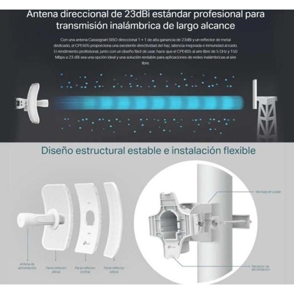 Tp-link, Access Point Antena Exteriores 5ghz / 23dbi, Cpe605 - GRUPO CONTROL - CPE605 - ACCESS POINT