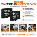 Combo 2 Memorias MicroSD 64GB para Cámaras Vigilancia