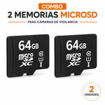 Combo 2 Memorias MicroSD 64GB para Cámaras Vigilancia
