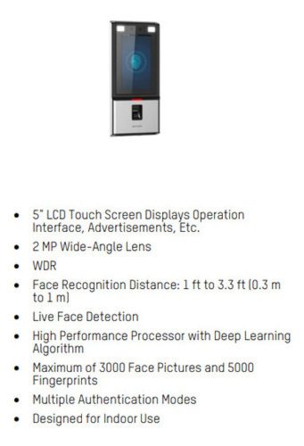 Terminal de Reconocimiento Facial Hikvision DS-K1T606MF 2mp