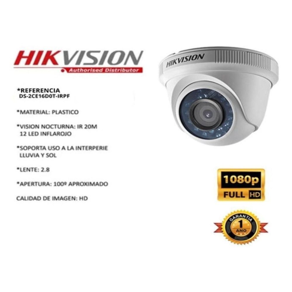 Kit Hikvision Dvr 4ch + 4 Cámaras 1080p + Cable