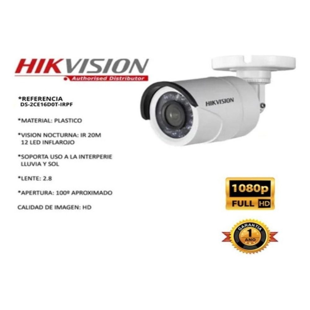 Kit Hikvision Dvr 4ch + 4 Cámaras 1080p + Cable