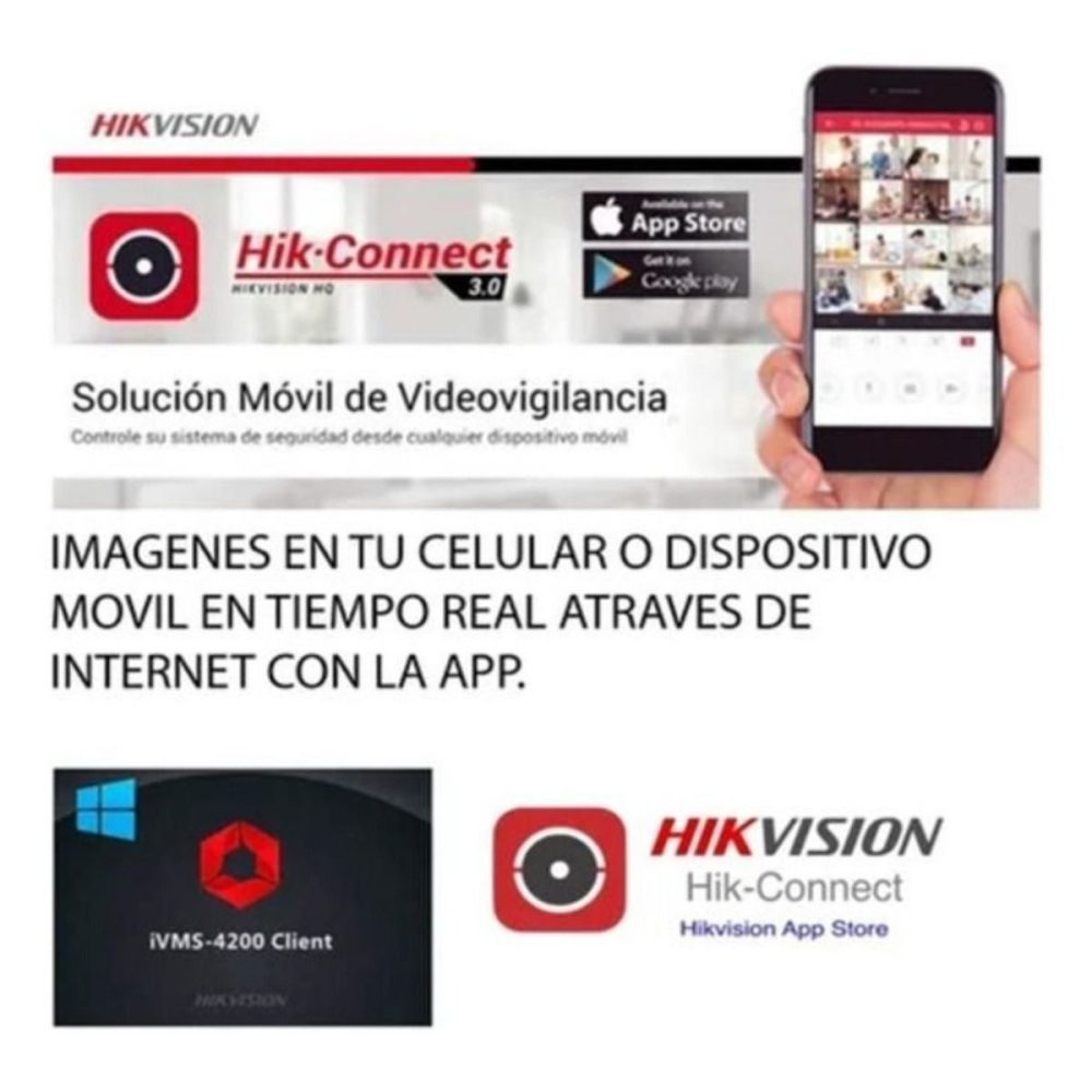 Kit Hikvision Dvr 4ch + 4 Cámaras 1080p + Cable