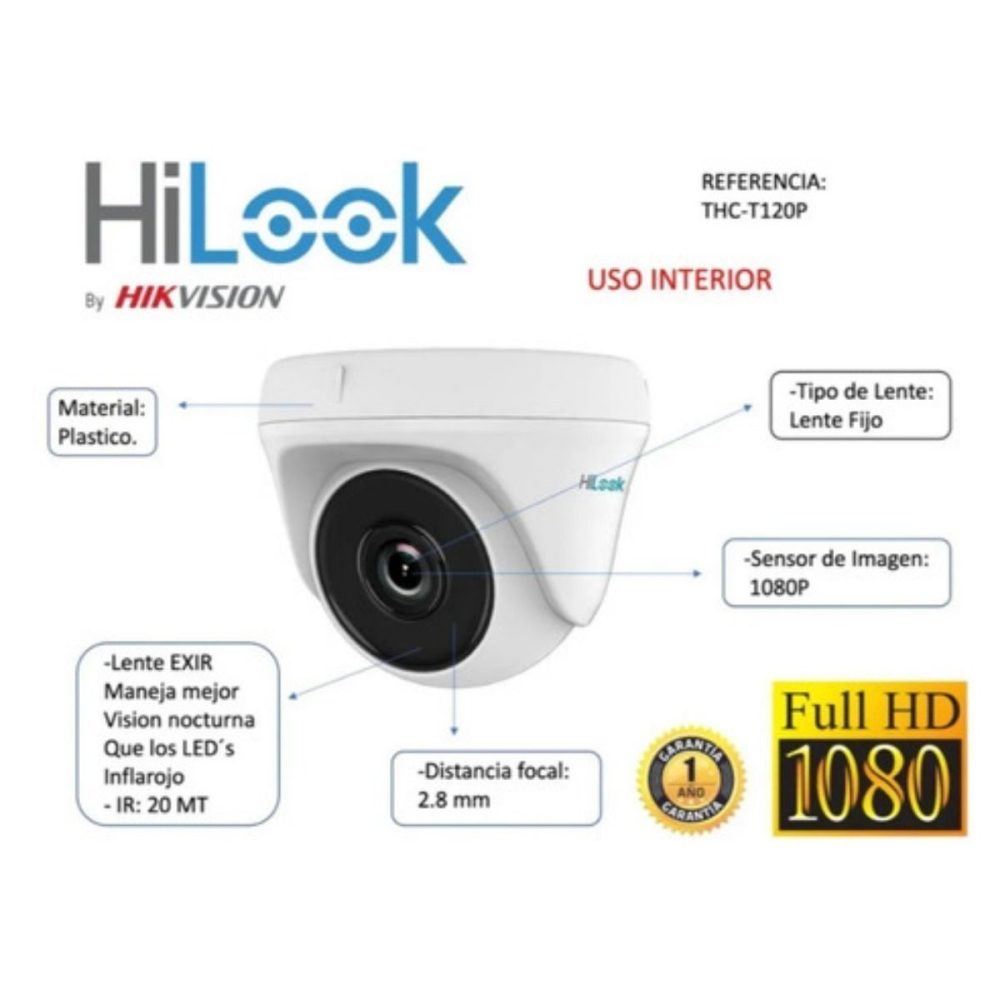 Kit de Seguridad Hikvisión Hilok Dvr 4ch incluye 4 Camaras 1080P + Disco 1 Tb