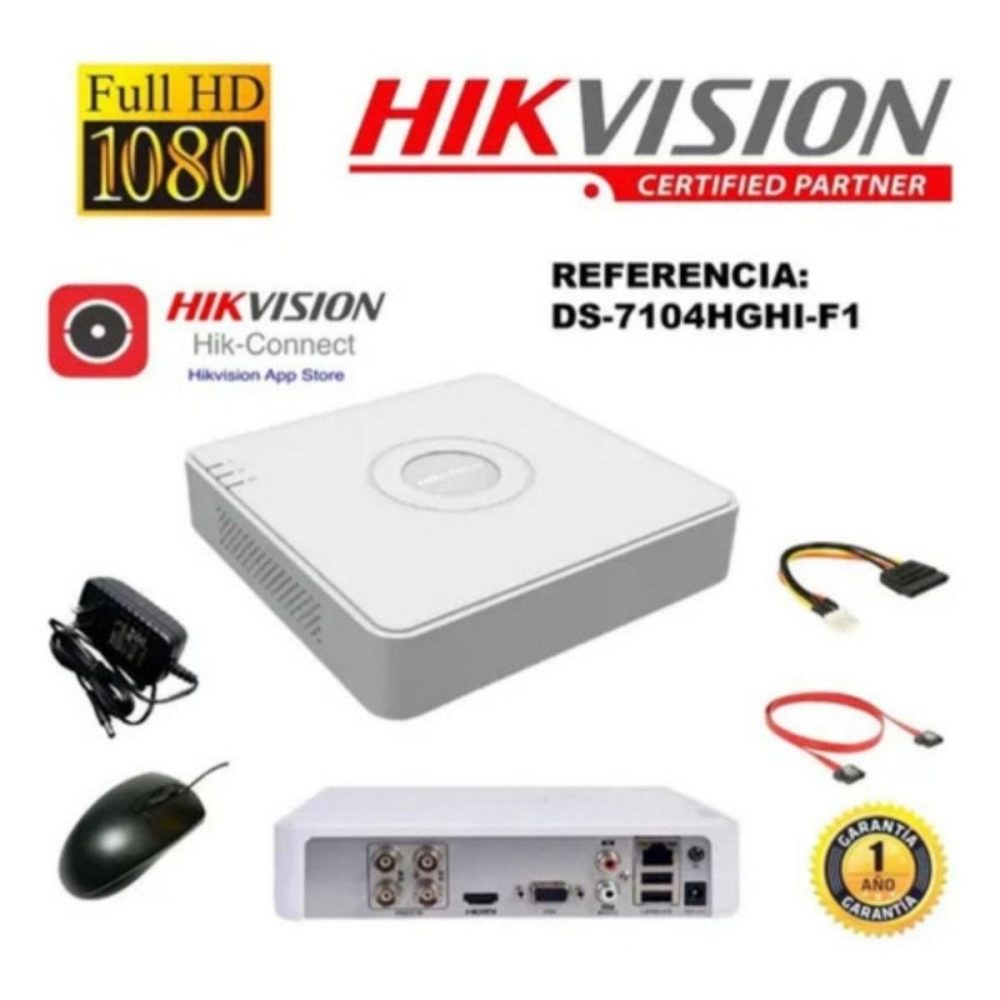 Kit Hikvision DVR 4ch + 2 Cámaras 1080p + Disco Duro 1tb