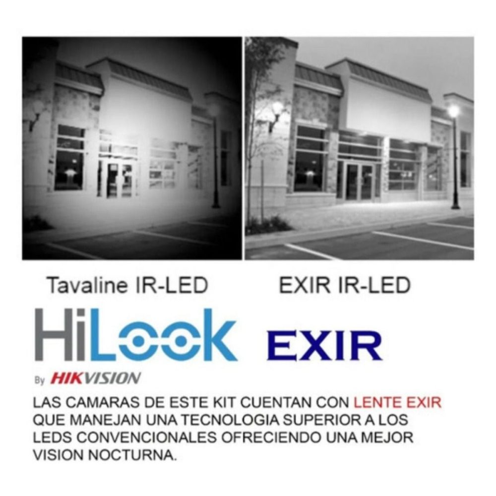 Kit de Seguridad Hikvisión Hilok Dvr 4ch incluye 4 Camaras 1080P + Disco 1 Tb